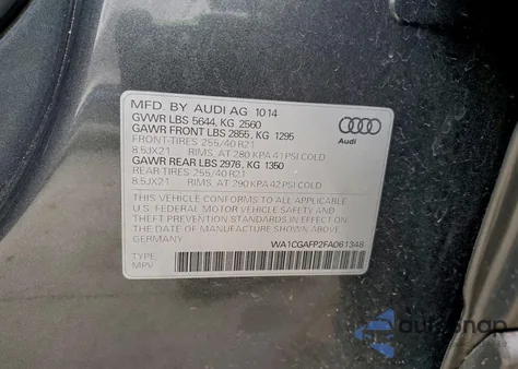 2015 Audi Sq5 Premium Plus from USA, damaged, VIN WA1CGAFP2FA061348